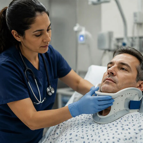 Risques associés à une mauvaise mise en place d'un collier cervical